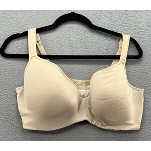 Cacique Smooth Lightly Lined Balconette Bra Beige Tan 40DDD Underwire Underwear